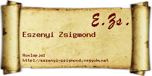 Eszenyi Zsigmond névjegykártya
