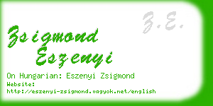 zsigmond eszenyi business card